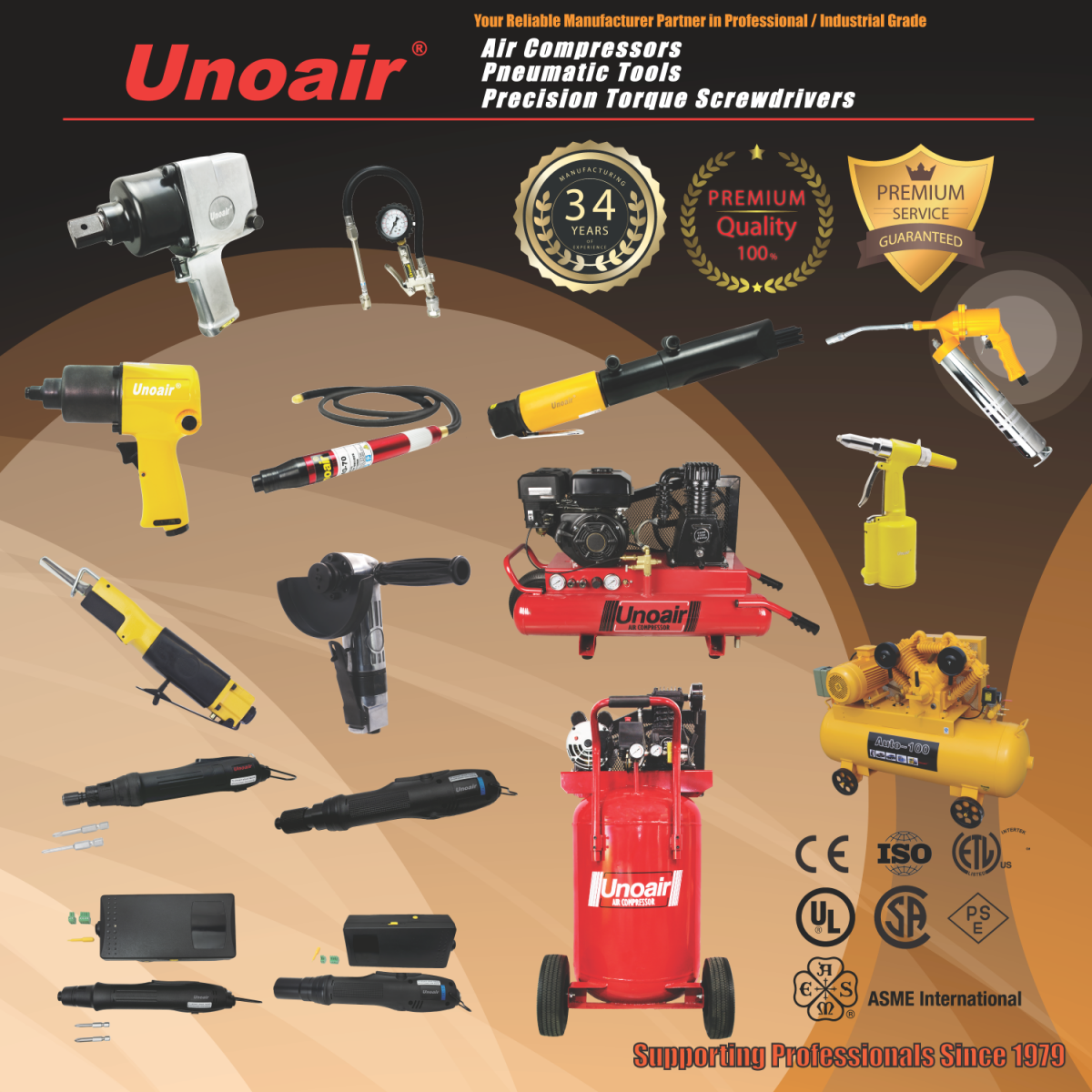 unoair air compressor pneumatic tool esd torque screwdriver manufacturer snap on makita dewalt bosch milwaikee stanley black decker craftsman apex irwin